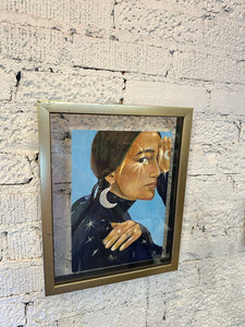 Signed women with moon portrait