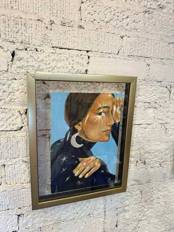 Signed women with moon portrait