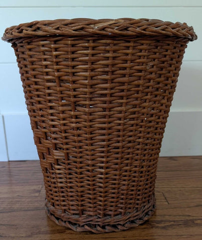 Vintage Rattan Waste Basket