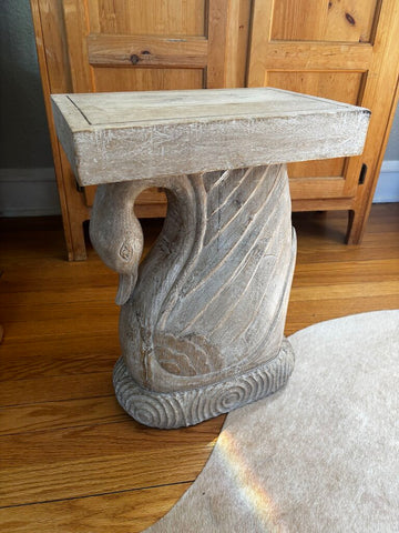 Carved Wood Swan Table 18H x 13D x 9W (in store PU)