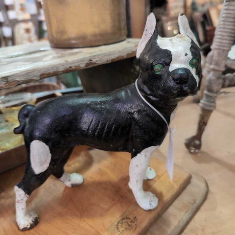 Antique Cast Iron Boston Terrier Doorstop - 11x10. IN STORE PICK UP ONLY