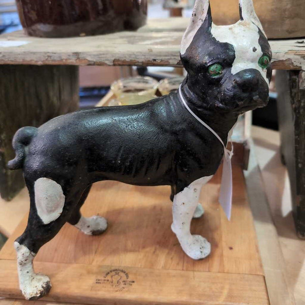 Antique Cast Iron Boston Terrier Doorstop - 11x10. IN STORE PICK UP ONLY