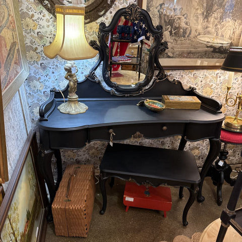 Black Vanity w Bench. 47w c 55tall x 17deep