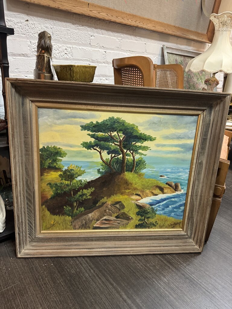 Original Beach Painting 1959 Signed 26.5" x 30" W1293