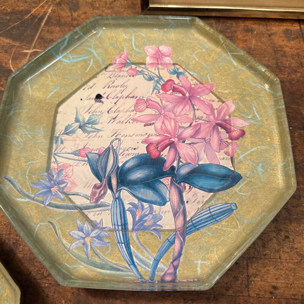 Pink floral plate