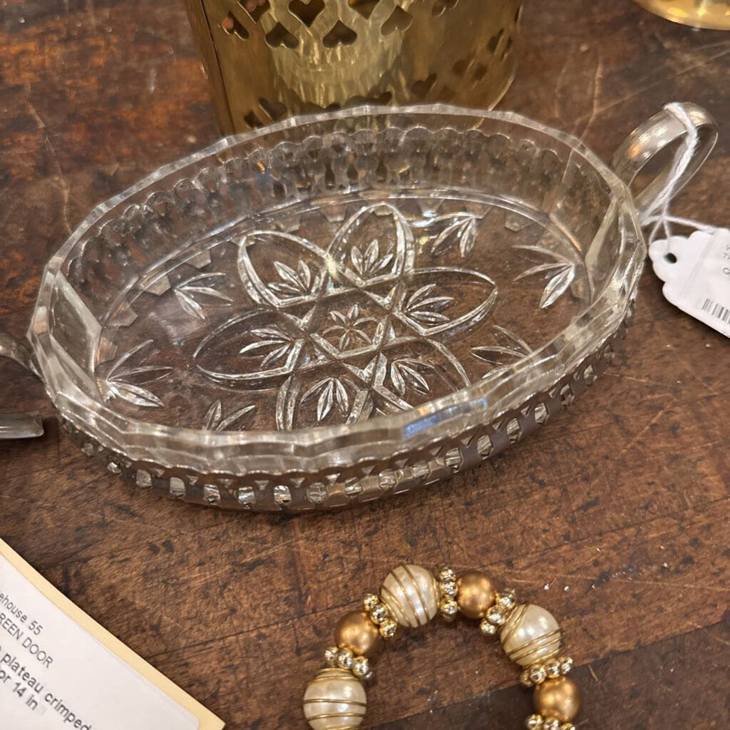 Glass silver dish