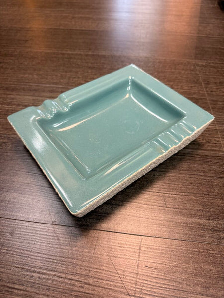 Green and White Ceramic Ashtray W1467