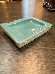 Green and White Ceramic Ashtray W1467