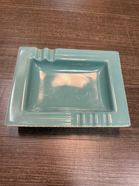 Green and White Ceramic Ashtray W1467