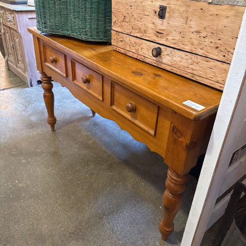 48"w x 20 D x 30 H pine console table