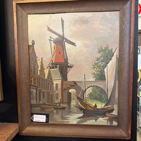Framed PBN Windmill 19.5x23.5