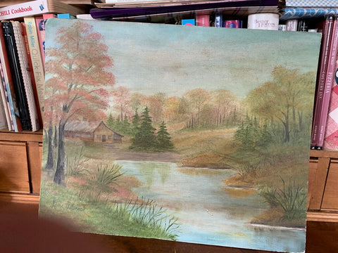 Vintage fall artwork "Peaceful Place" 20 c 16