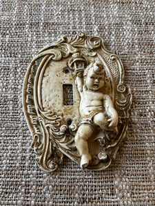 Vintage 1960s Cherub Single Switch Plate