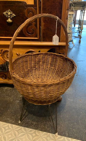 Vintage Basket on Hair Pin Legs~ 15" w x 29" t