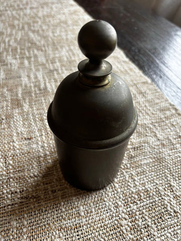 Vintage Heavy MCM Brass Apocathary Lidded Jar