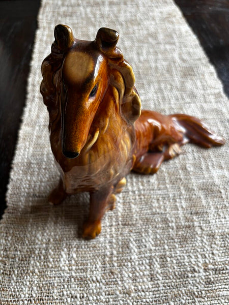 Vintage 1940s-1950s Royal Haeger Sitting Collie Dog (as found)