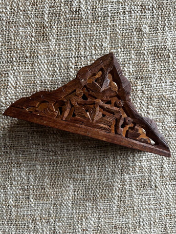 Carved Wood Napkin/Letter Holder India