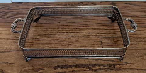 Vintage Silver Plated Casserole Holder 16x8