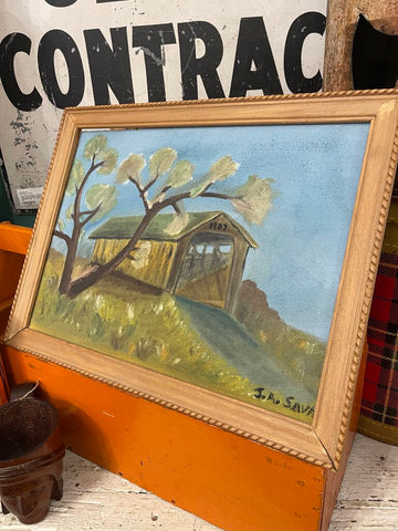 Jens Fresh Vintage ~ Vintage Covered Bridge painting