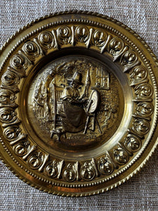 Vintage Jenny Jones Hammered Brass Plate, Made In England