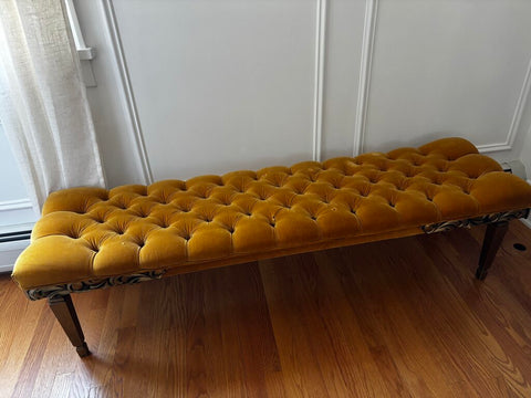 Vintage Velvet Tufted Bench (in store PU)