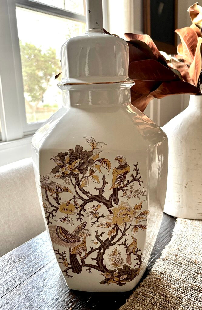 Vintage Urn Style Lamp with Birds