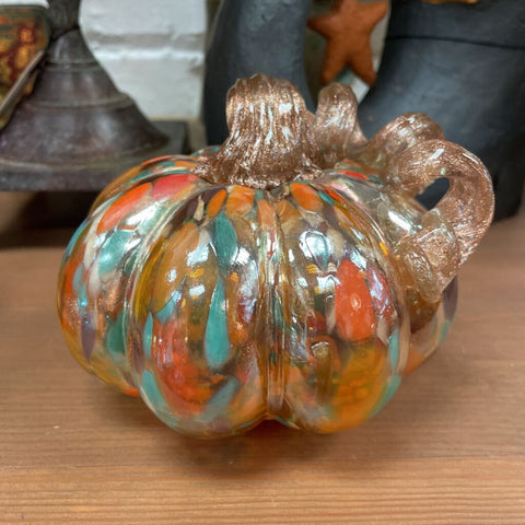 Moxie - Confetti Art Glass Artisan Made Pumpkin