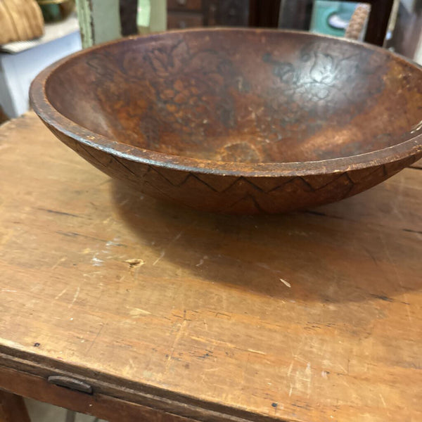 Grapevine Pattern Wood Bowl