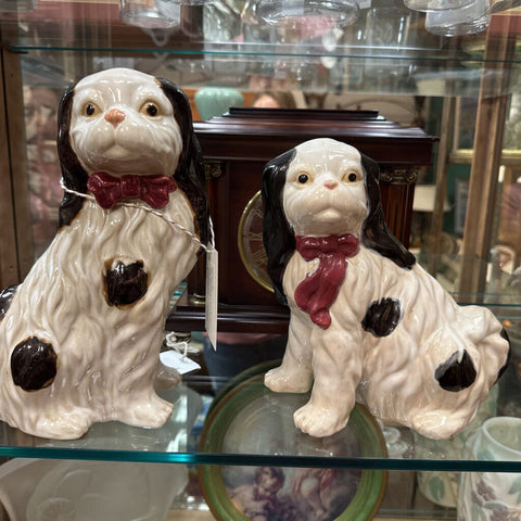 Vint Staffordshire Style Spaniel Dogs (pair) 10.75 "