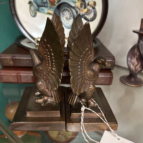 Vint Metal Eagle Bookends 8x5"