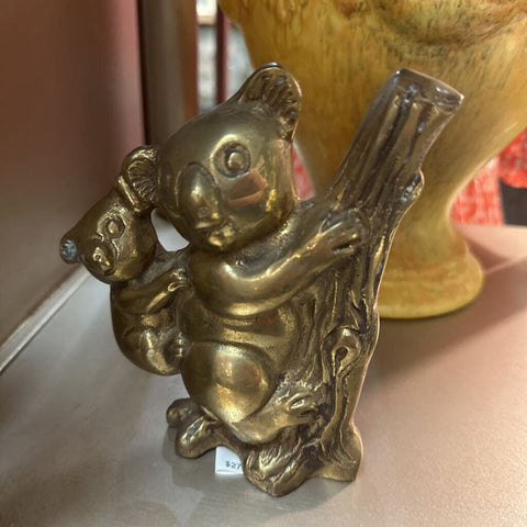 Brass Koala Bear and Baby figurine