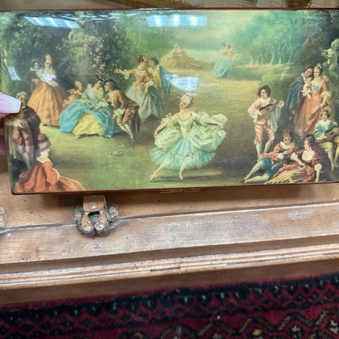 Vint Reuge Trinket Box " As Is" 9x4.5"