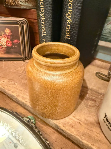 Brown mustard crock