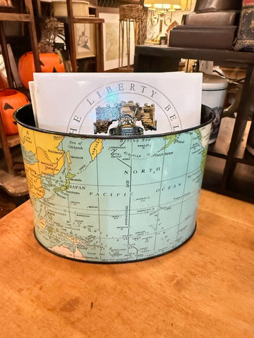 Vintage map desk accessory