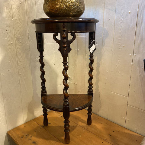 Vintage Barley Twist Walnut Side Table 30" x 16" x 9"