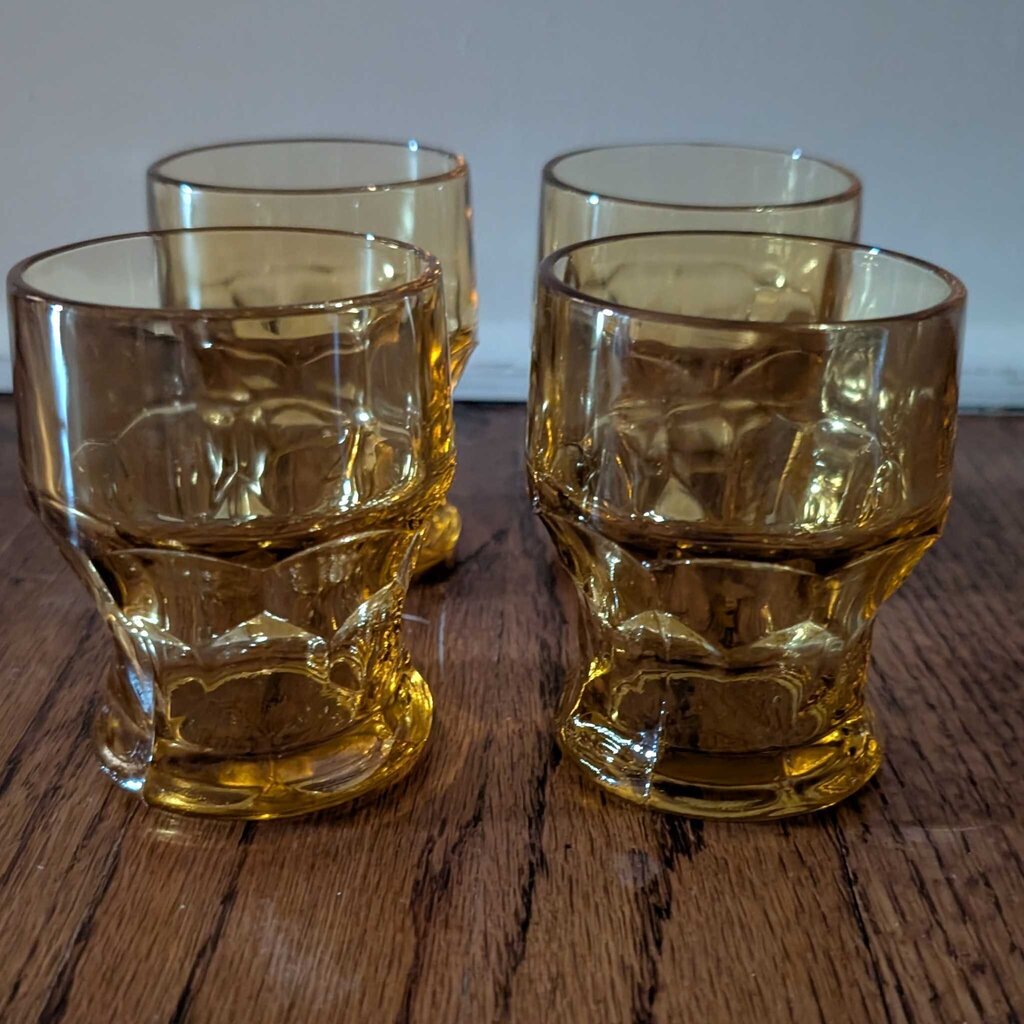 Vintage Amber Juice Glass - 4/Set