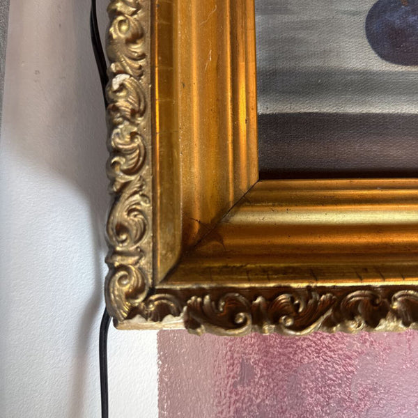 19th century art oil on canvas fruit still life in period frame