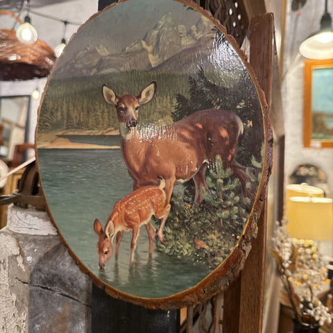 Deer Pic on wood slice
