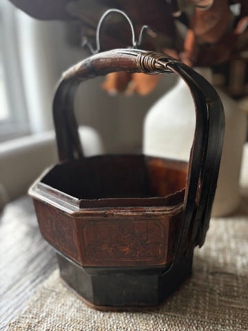 ANTIQUE CHINESE WEDDING BASKET (as found)