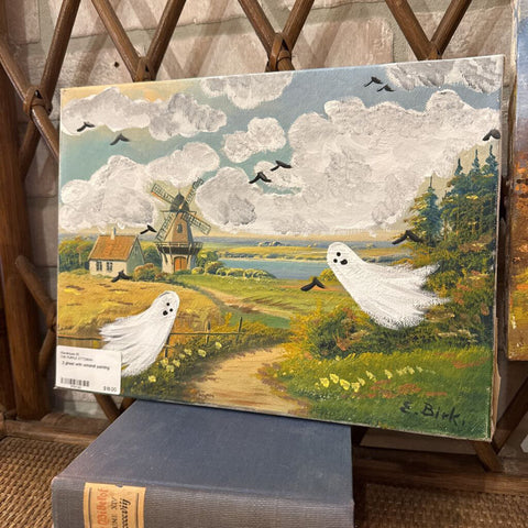 2 ghost with windmill painting