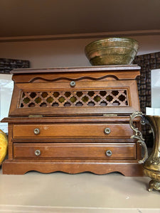 Vintage Jewelry Box Wooden 11x9