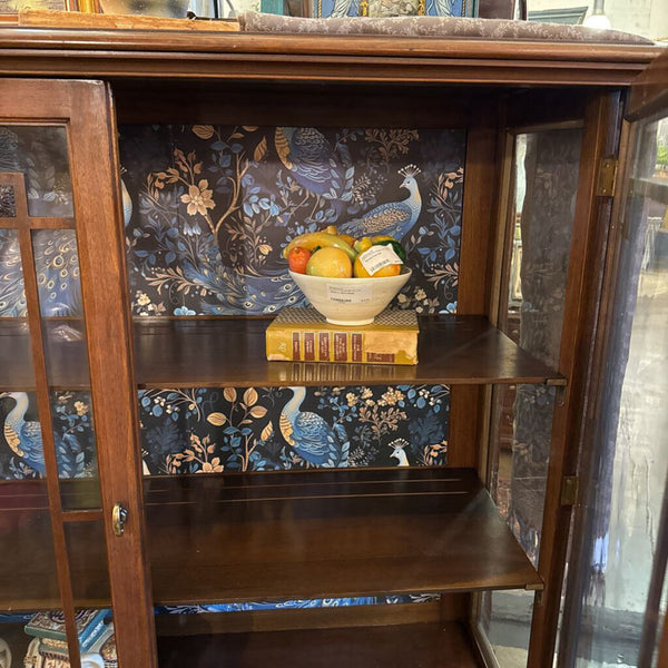 Peacock Curio Cabinet w Drawer. 43 x 66 x 14.5deep IN STORE PICK UP