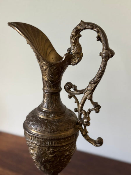 Antique/Vintage Heavy brass pitcher ewer