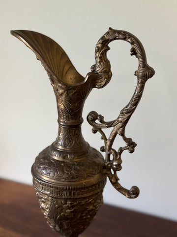 Antique/Vintage Heavy brass pitcher ewer