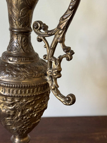 Antique/Vintage Heavy brass pitcher ewer