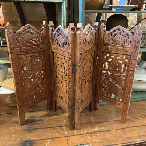 Small Carved Folding Screen