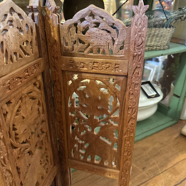 Small Carved Folding Screen