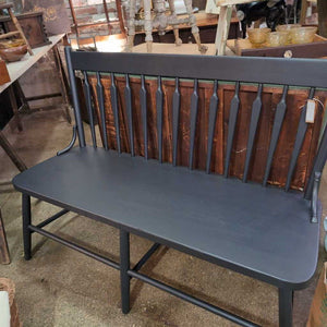 Nice Black Painted Oak Bench