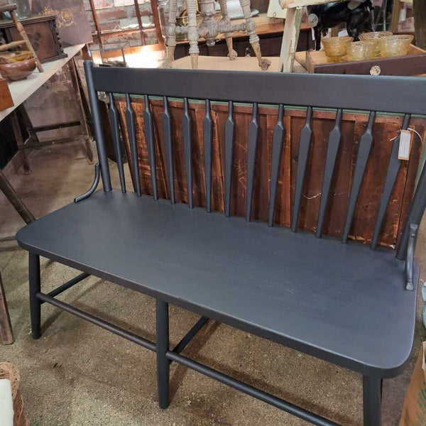 Nice Black Painted Oak Bench