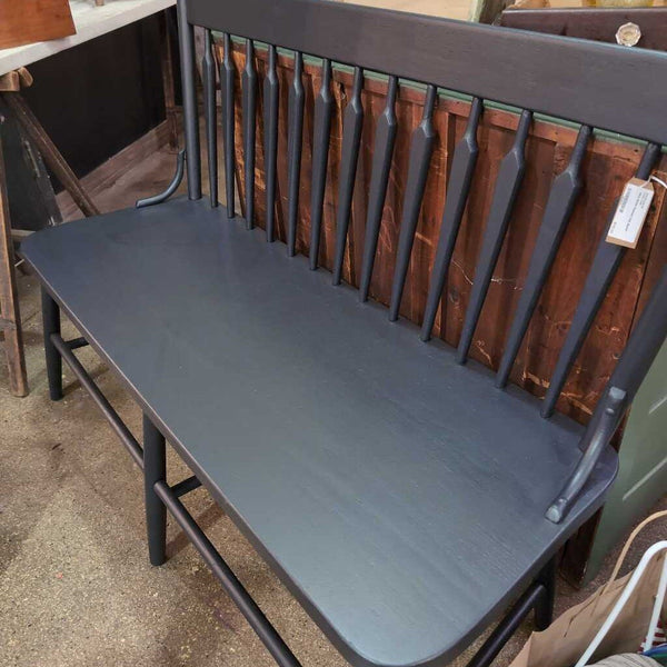 Nice Black Painted Oak Bench